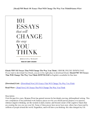 Download PDF] 101 Essays That Will Change The Way You Think - Brianna Wiest  by Nabillemagz - Issuu