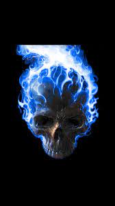 blue ghost rider fire skull hd phone