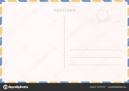 Empty Postcard Template Moder Travel Card Design Stock Vector