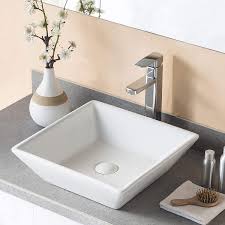 Best porcelain kitchen sink reviews: Deervalley Dv 1v022 Bathroom Vessel Sink And Square White Ceramic Porcelain Counter Top Vanity Bowl Sink Amazon Com