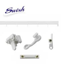 swish deluxe curtain track white bay