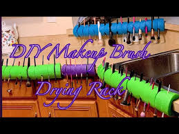 diy makeup brush drying rack using a