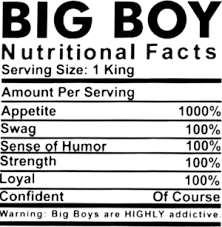 big boy nutritional facts shirt