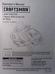 Genuine parts from the original manufacturers. Sears Craftsman Lt1500 7sp 17 5hp 42 Lawn Tractor Owner Parts Manual 246 288812 Ebay