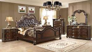 See more ideas about marble bedding, room inspiration, bedroom design. Dark Cherry Upholstered Poster Bed Luxury Bedroom Furniture Set Marble Tops