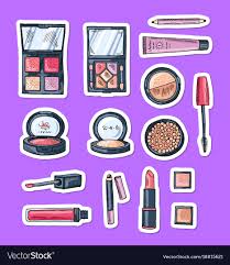 hand drawn makeup elements stickers