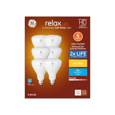 Ge Relax Hd Soft White 65w Replacement Led Indoor Floodlight Br30 6 Pack