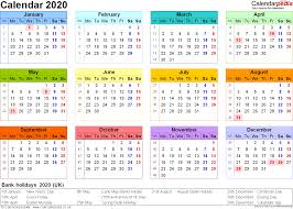 Calendar 2020 Uk 16 Free Printable Pdf Templates