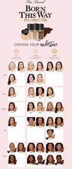 Too Faced Born This Way Foundation Chart In 2019 Too Faced