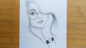See more ideas about girl drawing, cute art, cute drawings. How To Draw A Girl Face With Glasses For Beginners Step By Step Face Drawing Pencil Sketch Youtube