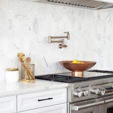Marble Octagon Pattern Kitchen Wall