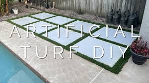 artificial turf between concrete diy