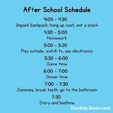 Pin By Shateviah Ransom On Parenting Kids Schedule After