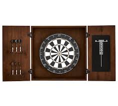 dartboard wood cabinet game set