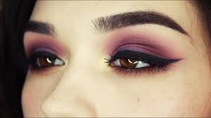 purple gold brown eye makeup tutorial