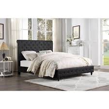 Black California King Tufted Bed