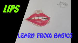 how to draw lips bite lips