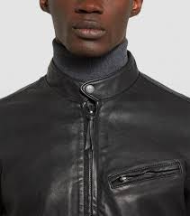 mens ralph lauren black leather jacket