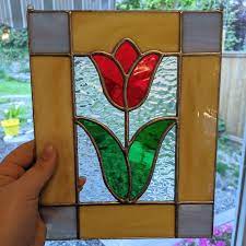 Tulip Stained Glass Panel Stained