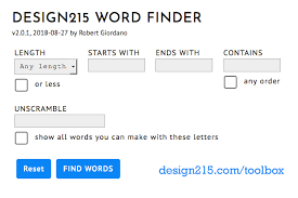 Design215 Word Finder Find And Unscramble Words