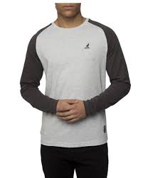 Kangol Mens Rector Long Sleeve T Shirt In Grey Marl