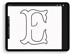 3d letter with drop shadow in procreate