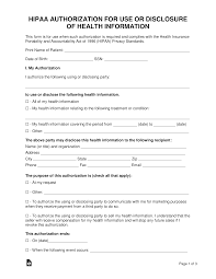 Free Medical Records Release Authorization Form Hipaa
