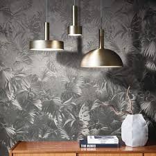 non woven wallpaper leaves metallic