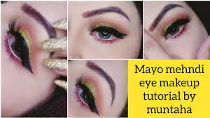 mayo mehndi eye makeup tutorial for