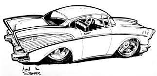 Color ideas chevrolets color options for 19 hemmings daily. 57 Chevy Ink Drawing By Adstamper On Deviantart Cartoon Car Drawing Car Artwork Cool Car Drawings