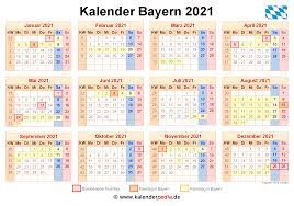 Alle feiertage in bayern 2021 aktuelle termine und übersicht für 2021 gesetzliche und regionale feiertage in bayern hier informieren. Kalender 2021 Bayern Ferien Feiertage Excel Vorlagen