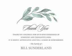 funeral thank you cards wording