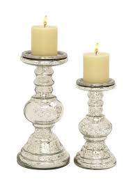 2 Candle Glass Pillar Candle Holder