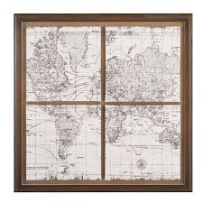 Stylewell Dark Wood Framed World Map