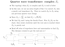 Smith Chart Find Impedance Matching In A Quarter Wave