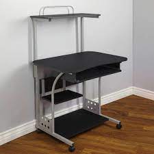 A computer desk with keyboard tray access under the tabletop frees up even more space for papers and a mousepad right in front of you, and it is shown to help improve posture and positioning. Mobile Computer Tower With Shelf Multiple Finishes Walmart Com Walmart Com