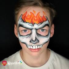halloween skeleton face paint step by
