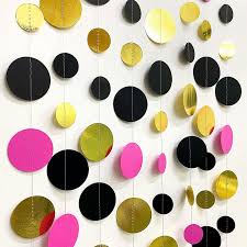 hot pink black gold dot garland kit