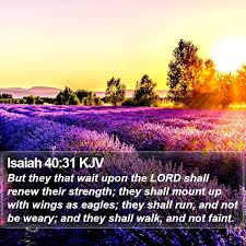 Isaiah 40:31 KJV - But they that wait upon the LORD shall renew