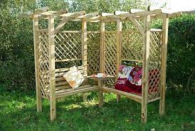Pergola Arbor Idea With Two Benches And