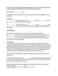 letter for debt settlement agreement