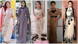 Wearing jacket is not bounded with jeans or skirts only. Bollywood Saree Draping Styles For Glamorous Look K4 Fashion