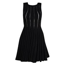 Please select a color final sale. Alaia Black Cutout Detail Knit Sleeveless Fit And Flare Dress S Alaia Tlc