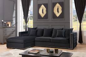 moscow left corner sofa black velvet