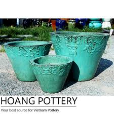 Aqua Green Pottery Flower Pots Hppn012