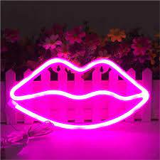 Lip Shaped Neon Signs Led Neon Light Art Decorative Lights Wall Decor For Children Baby Room Christmas Wedding Party Decoration Pink Amazon Com