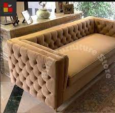 6 seat velvet tufted sofa