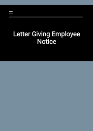 letter giving employee notice template