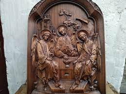 Holy Trinity Wooden Carved Icon Holy