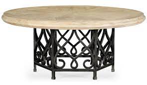 Wood Table With Black Wrought Iron Base